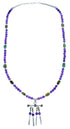 Sterling Silver Southwest Amethyst Turquoise Bead Necklace SX114861